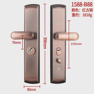 机械门锁加厚5.0批发防盗门锁家用通用型面板入户大门把手不锈钢