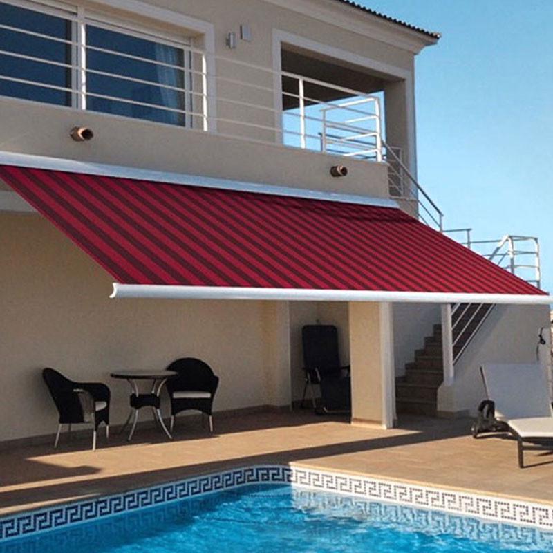 伸缩彩色遮阳篷自动伸缩阳台曲臂铝合金活动雨棚户外用品伸缩篷