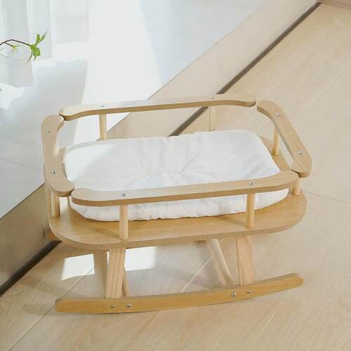 喵仙儿猫窝猫床木制宠物吊床四季可用夏季猫咪秋千简约大号猫摇床