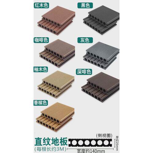 塑木地板工厂直销阳台防水生态木塑板户外花园庭院露台防腐木室外