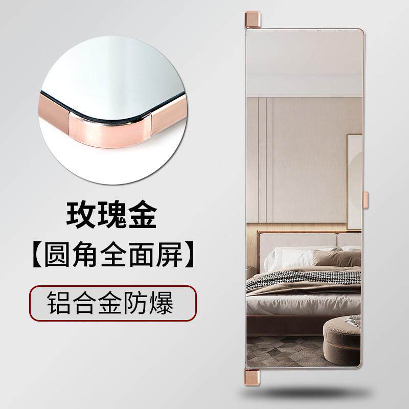 衣柜镜子内装隐藏穿衣镜伸缩平开门内置试衣镜隐形折叠旋转全身镜