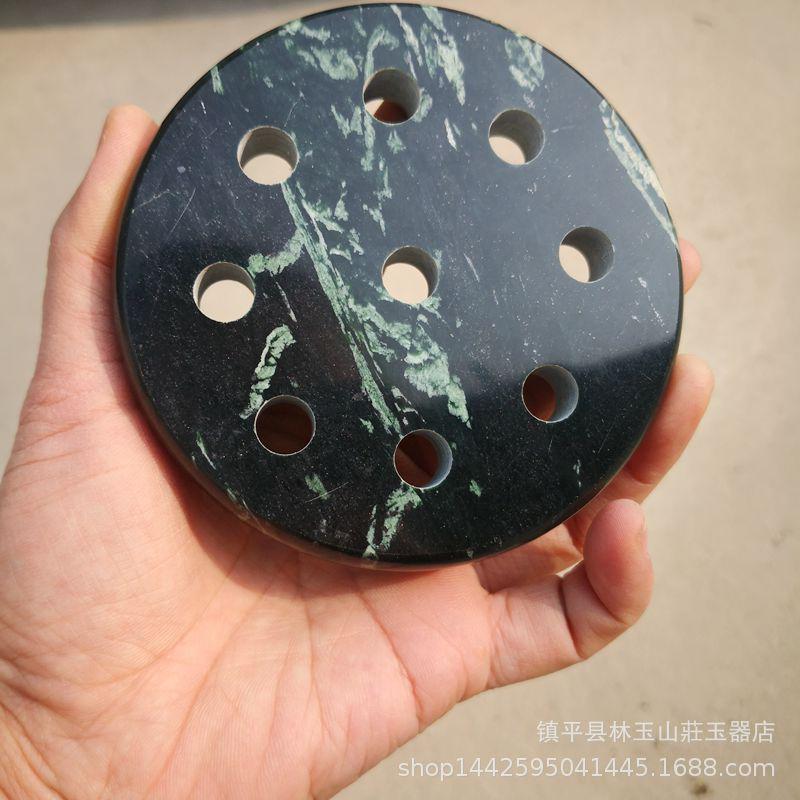 活磁墨玉原石圓盤黑綠玉激味球激味盤炒菜珠凈化水質(zhì)火鍋煮水