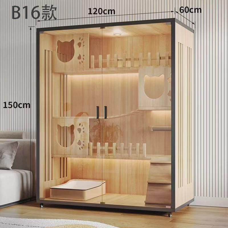 家用风猫笼子猫别墅实木室内超大猫屋隔音猫笼超静音猫窝猫咪城堡