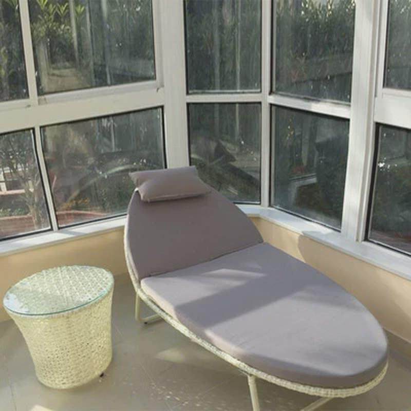 户外躺椅沙滩泳池躺床午休床休闲藤编织茶几组合庭院阳台懒人沙发