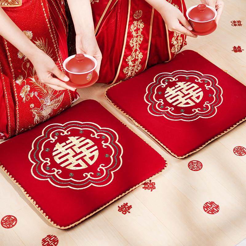 结婚跪垫一对婚礼新娘敬茶改口坐垫喜垫子婚庆用品红色字坐垫,节庆用品/礼品,婚庆跪垫,淘宝优惠券,粉丝福利购,淘宝优惠卷
