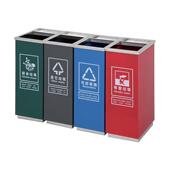 厂家供应两分类三分类不锈钢翻盖垃圾桶室内四分类烤漆地座烟灰桶