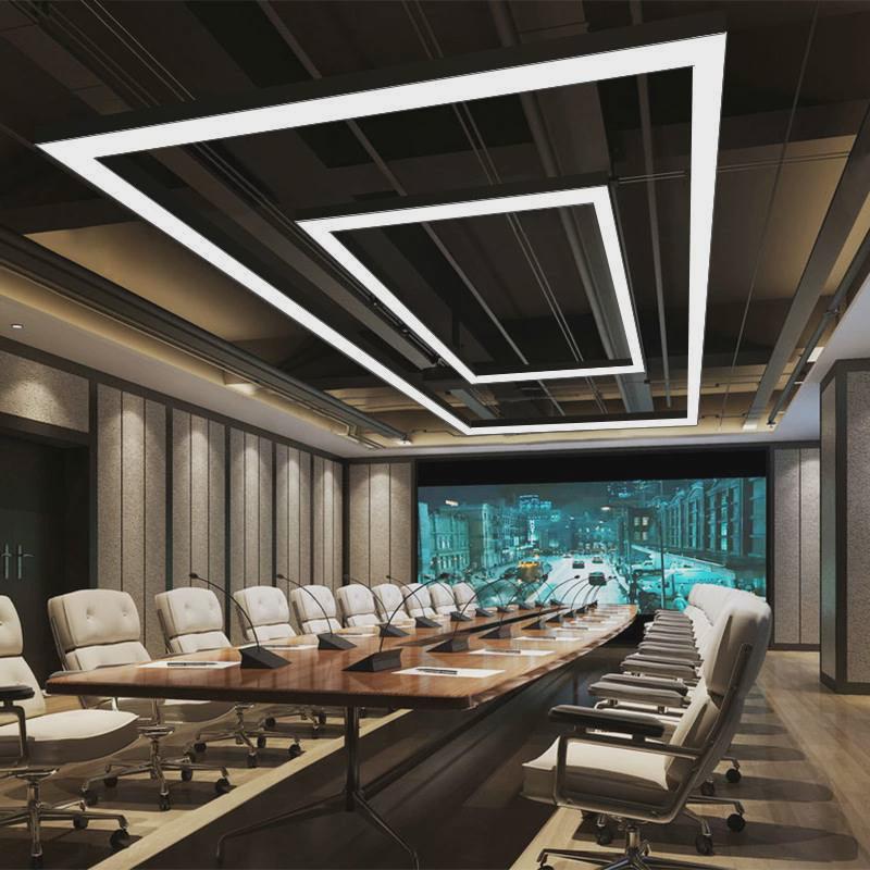 led无缝拼接长条灯简约办公室吊灯健身房展厅非标工程条形吊线灯