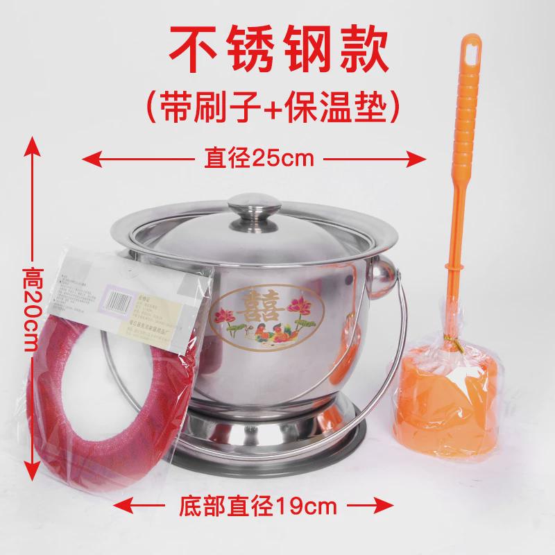 新式痰盂家用卧室带盖卧床老年人坐便器尿桶高脚尿盆搪瓷特大新款