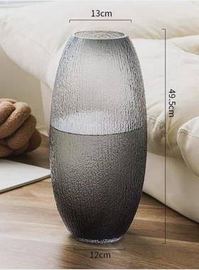 特大号落地菩提玻璃花瓶水培富贵竹马醉木吊钟家居餐厅插花摆件