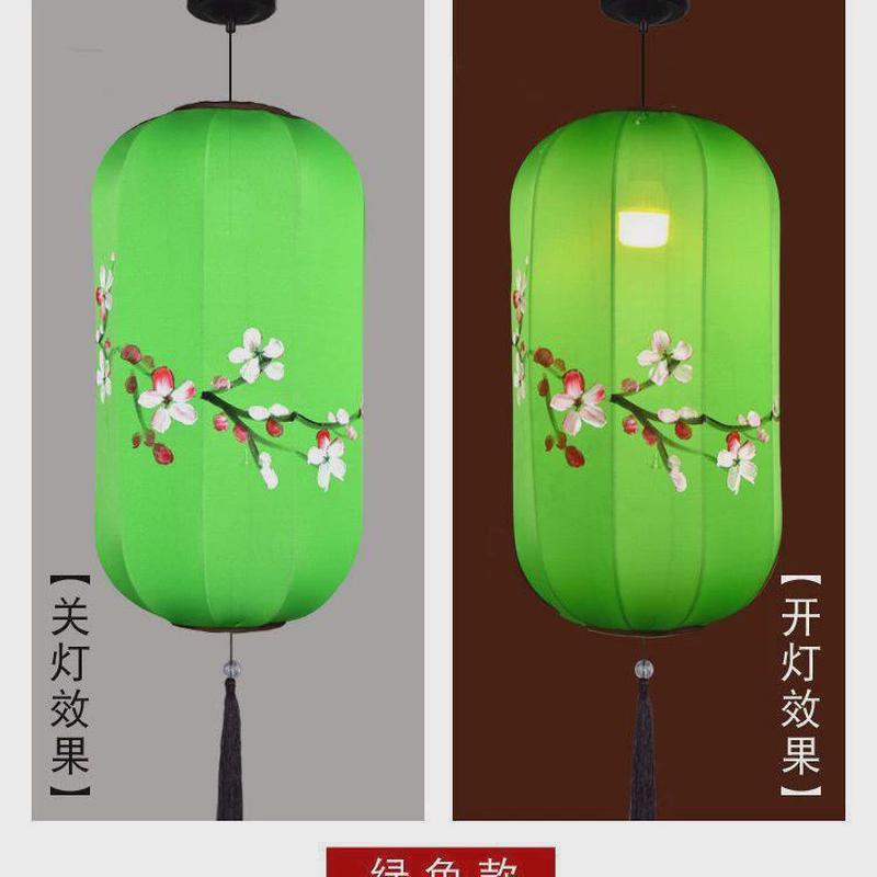 新中式手绘灯笼中式婚礼道具网红吊灯仿古火锅店餐馆手绘吊灯灯具