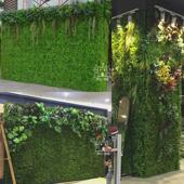 面装 饰绿色假花植物墙塑料草坪室内阳台门头形象仿真草仿真植物墙