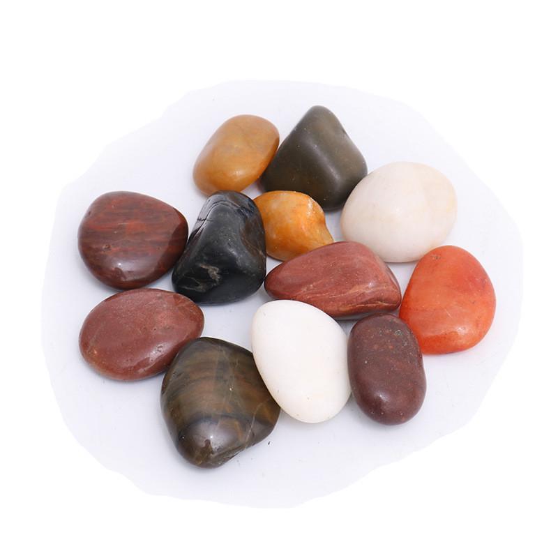 南京五彩鱼缸装饰石头彩色抛光鹅卵石园林铺路石雨花石庭院石子