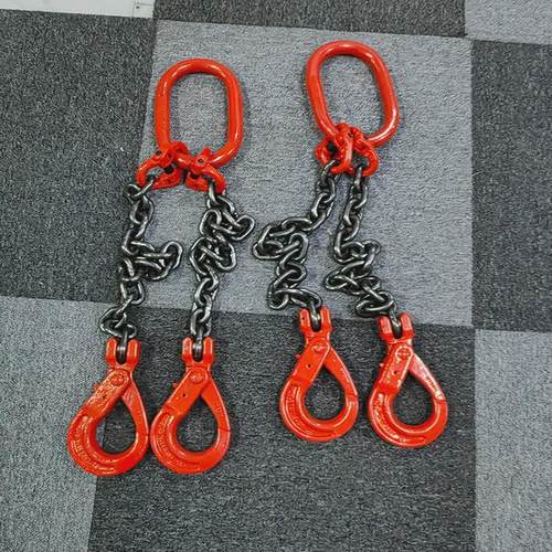 模具吊链双钩起重链条行车吊车钢链安全自锁钩锰钢双链索具吊勾
