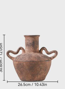 陶瓷花瓶复古侘寂风民宿装饰品中古酒店艺术插花花器家居摆件