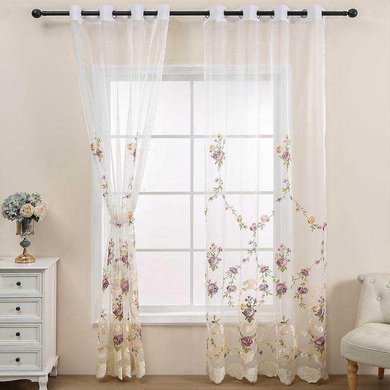热销遮光窗帘田园风小清新蔷薇花半简约厨房客厅卧室书房文艺成品