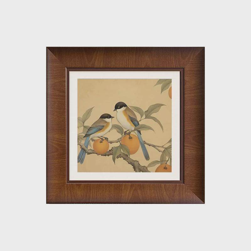 《喜上眉梢》中古风新年寓意好花鸟中国风客厅装饰画国画卧室挂画图片
