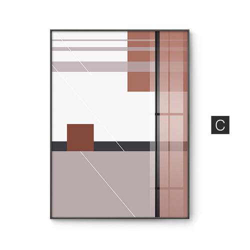 玄关黑白抽象画工作室挂画几何色块壁画现代简约客厅大尺寸装饰画
