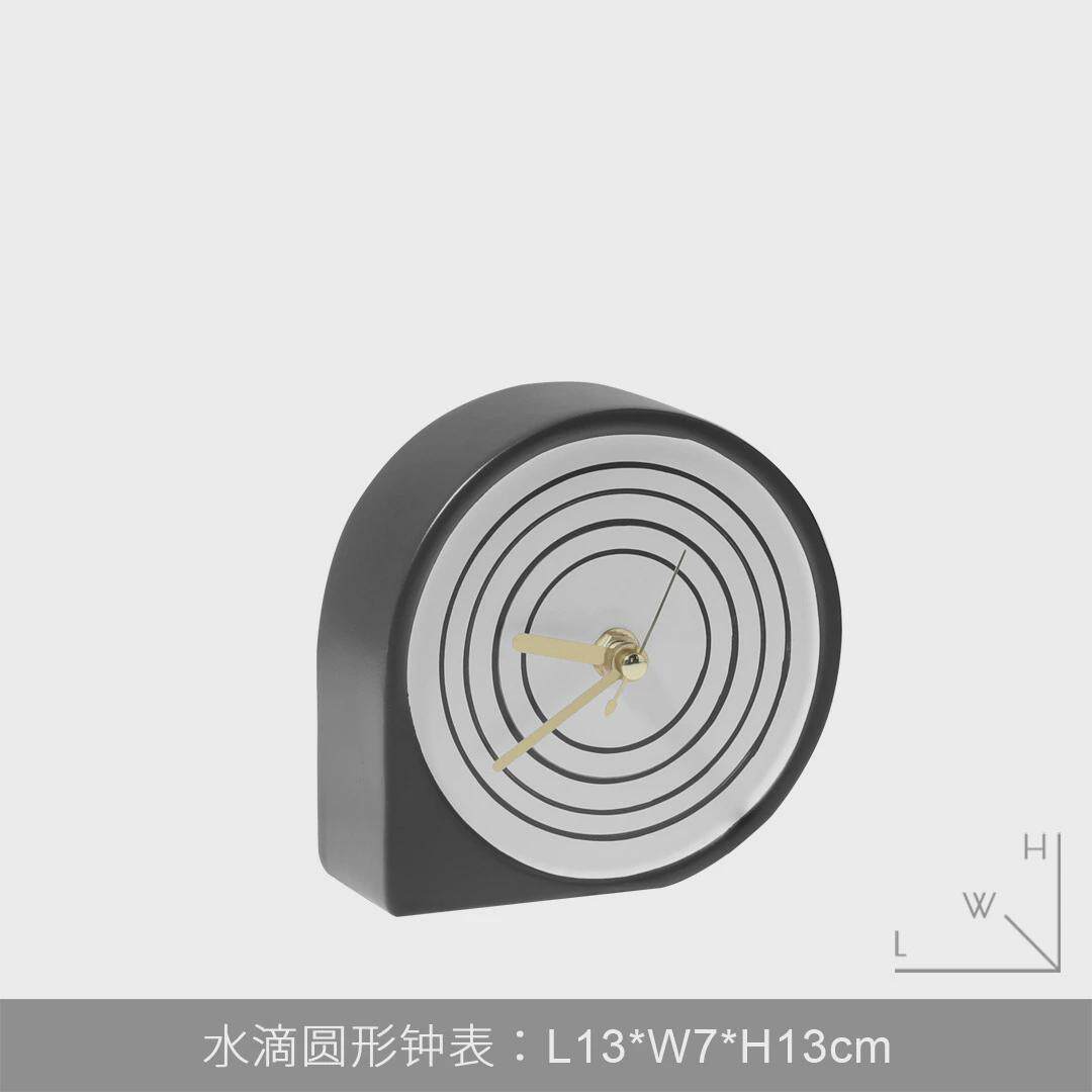 简约创意样板间儿童书房树脂钟表摆件售楼处客厅玄关电视柜装饰品