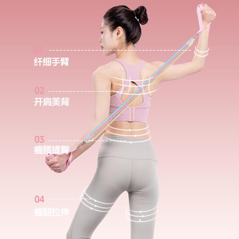 拉力绳家用健身女弹力带练背神器材开背拉力器挂门扣拉力带推拉杆