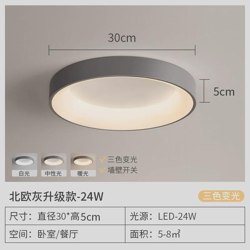 led吸顶灯温馨浪漫书房简约现代北欧家用客厅卧室灯圆形餐厅灯具