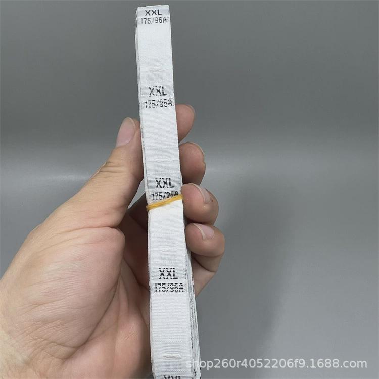 s-6xl女装尺码标签现货服装数字标号码装黑色涤纶织唛领标