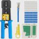 水晶头穿孔网线钳套装 6p8p 通孔超五类测试仪剥线护套网络工具套装