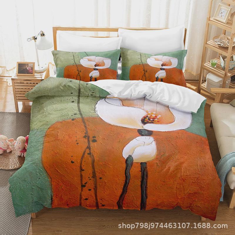 3d数码印花油画风格之四三件套四件套套件直供厂家