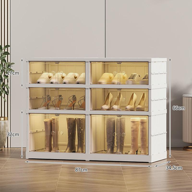 免安装折叠鞋柜透明鞋架一体鞋子收纳盒四门家用门口防尘鞋盒批发