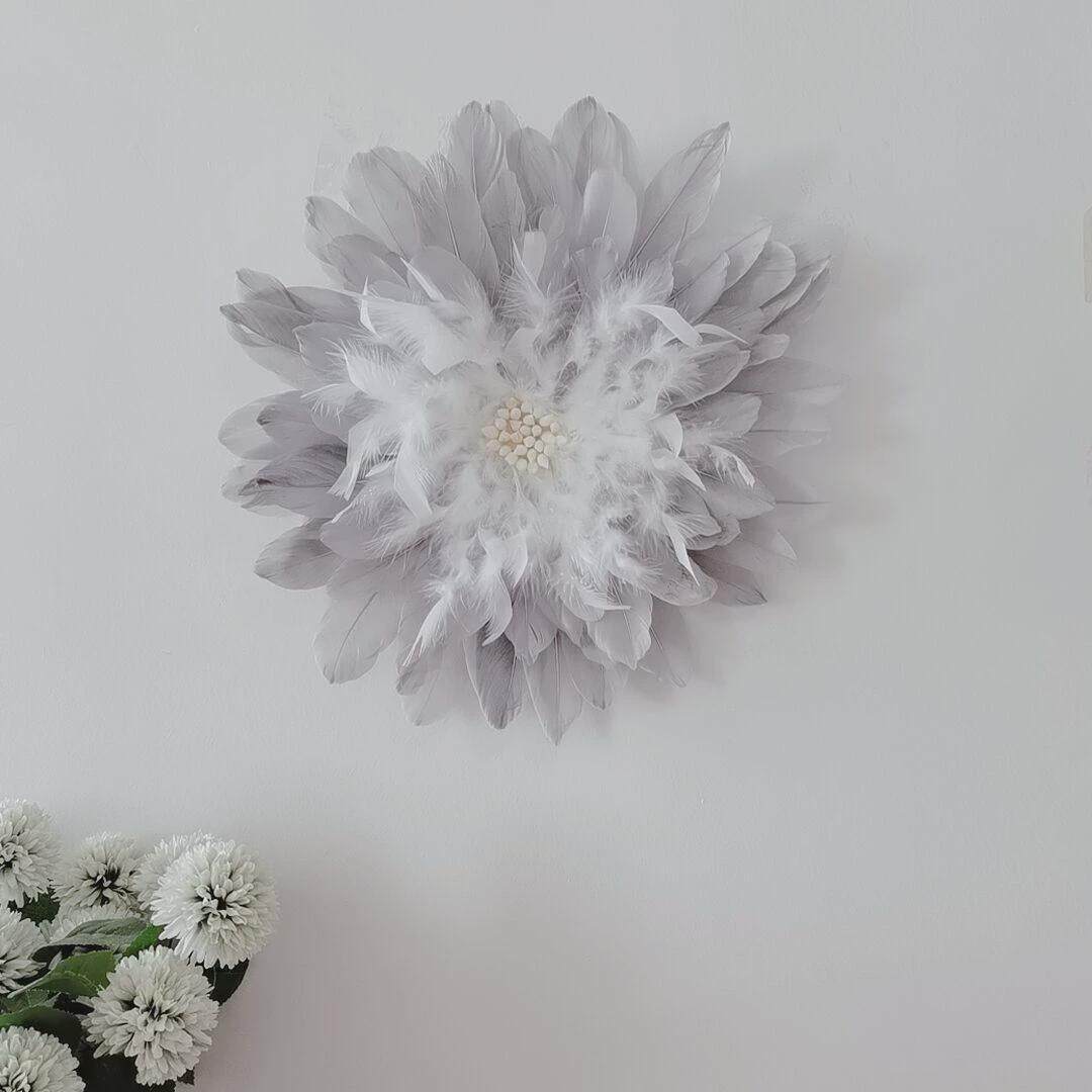 厂销新款北欧羽毛壁饰玄关客厅墙面装饰卧室背景墙墙面装饰挂件