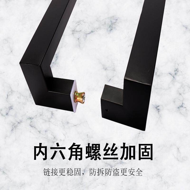不锈钢把手双弯哑黑门拉手批发玻璃门方管大门拉手现代拉手