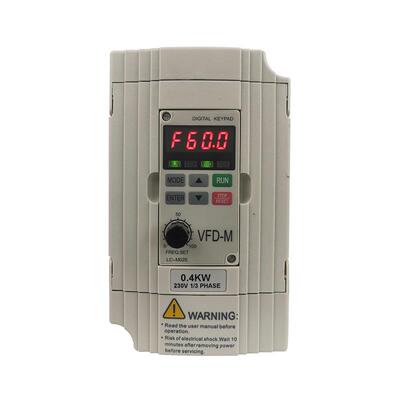 VFD00421变频器单相220v三相380V0.4kw750W电机配用迷你型变频器