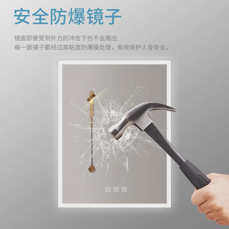 定制浴室镜子发光led洗手间防雾圆镜酒店卫生间智能镜子带灯挂墙