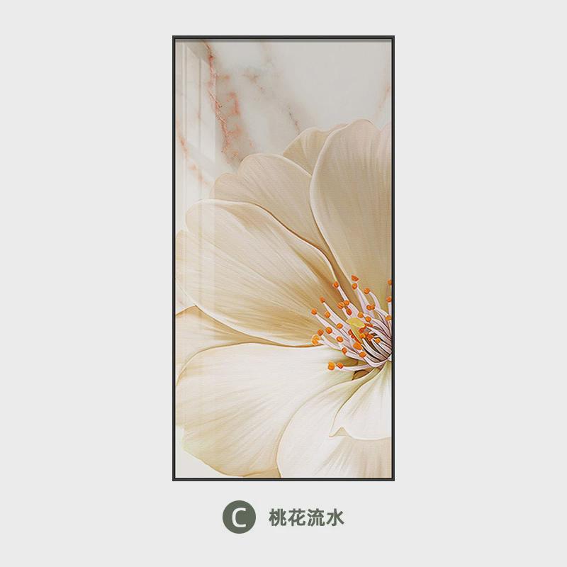 入户玄关装饰画轻奢大气墙壁画竖版花卉挂画现代简约走廊过道立体图片