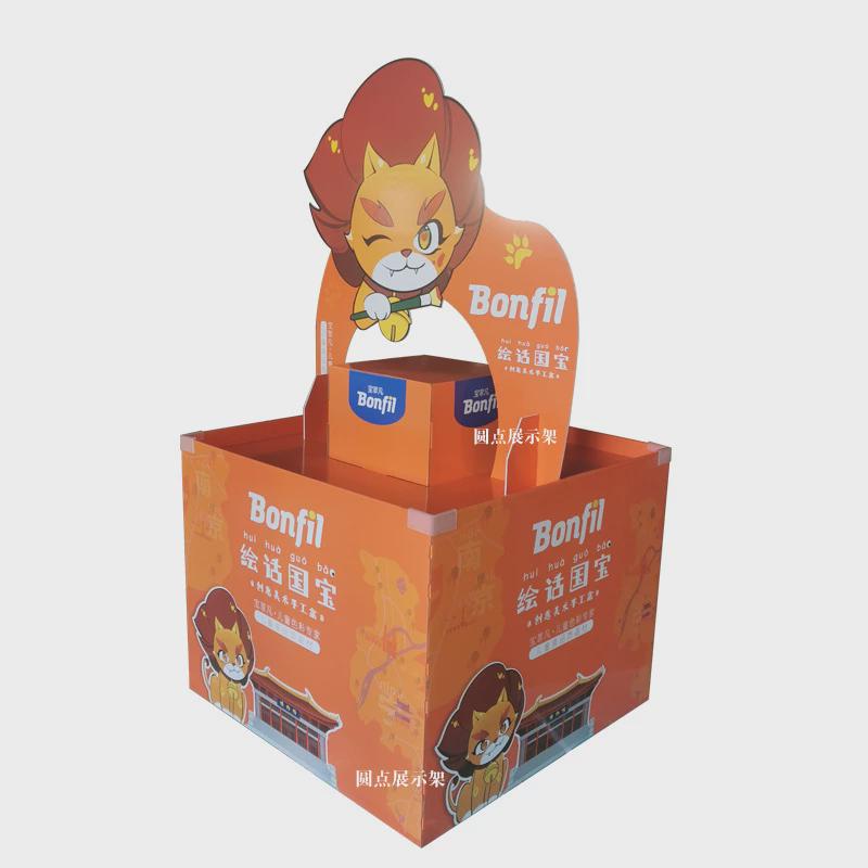 瓦楞纸纸地堆百货头堆形象纸货架pvc雪弗板展示架收银台展示柜
