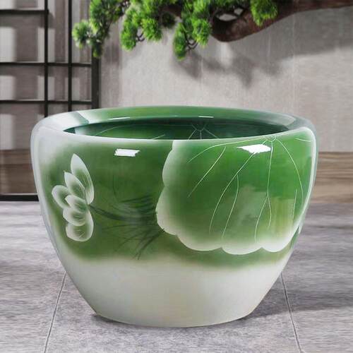 陶瓷鱼缸古法生态养鱼缸阳台小水池庭院老式大水缸大号睡莲荷花旬