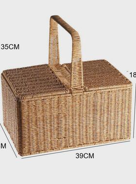 7yx批发户外野餐篮水果篮塑料藤编购物篮收纳篮篮鸡蛋编织手提草