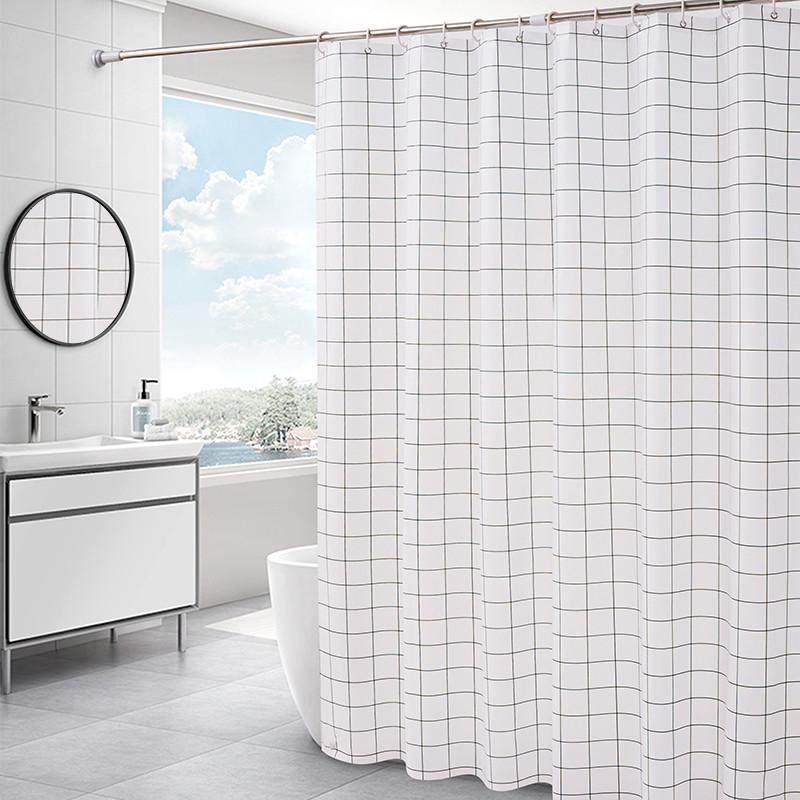 浴室浴帘套装免打孔加厚防霉防水帘卫生间窗帘洗澡隔断挂帘帘子布,家庭/个人清洁工具,浴帘,淘宝优惠券,粉丝福利购,淘宝优惠卷