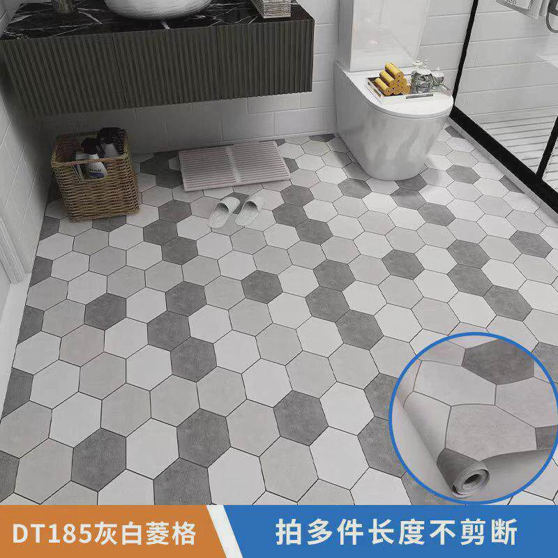 地贴自粘仿瓷砖地贴大理石地板贴纸防滑pvc浴室厨房地面翻新批发