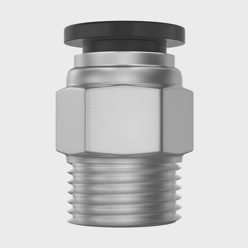 只朝日气动黑色螺纹快速接头外牙pc4-01/6-02/8-03/10-04-100tpm