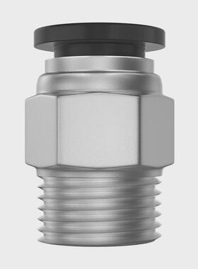 只朝日气动黑色螺纹快速接头外牙pc4-01/6-02/8-03/10-04-100tpm