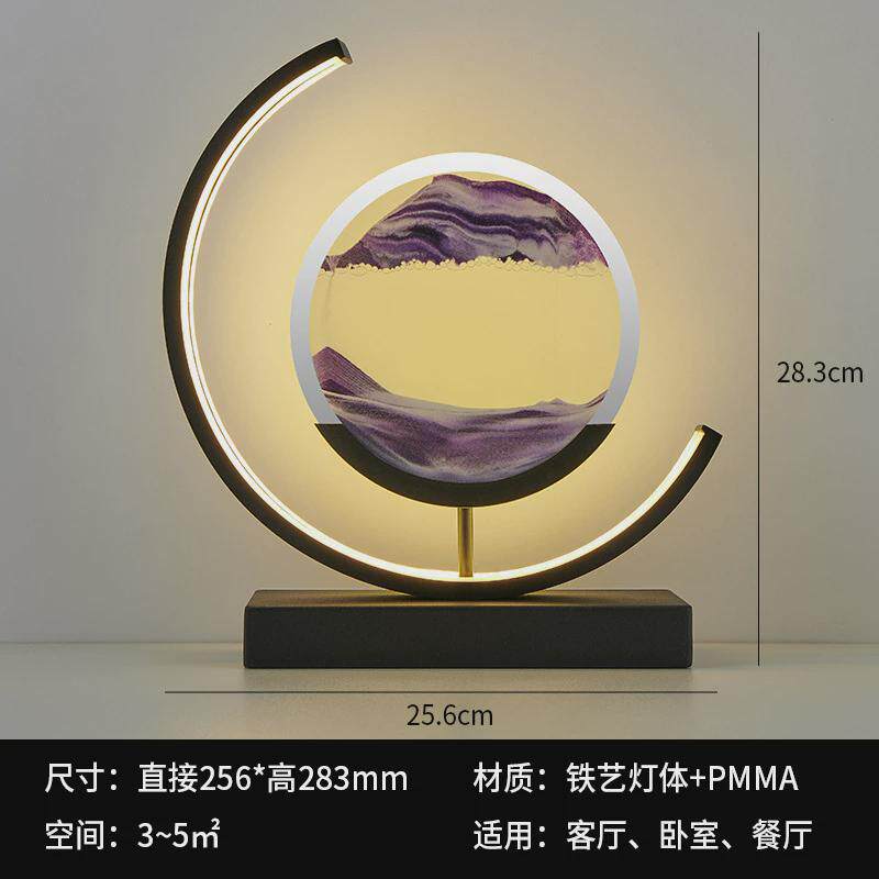 床头灯流沙画台灯新款台灯超亮夜灯卧室灯中国风装饰玻璃沙漏台灯