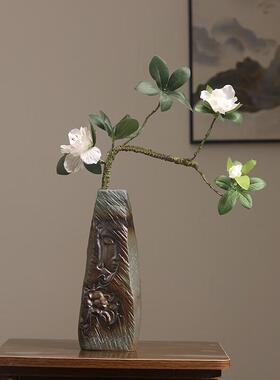 中式禅意花瓶陶瓷复古客厅仿真花干花插花器创意水培容器装饰摆件