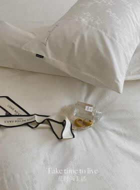 9wor花时间生活「」摇曳花影100支澳棉四件套双股提花全棉新中式