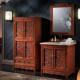 新中式 古典浴室柜仿古实木落地双盆洗脸洗手洗漱台盆柜