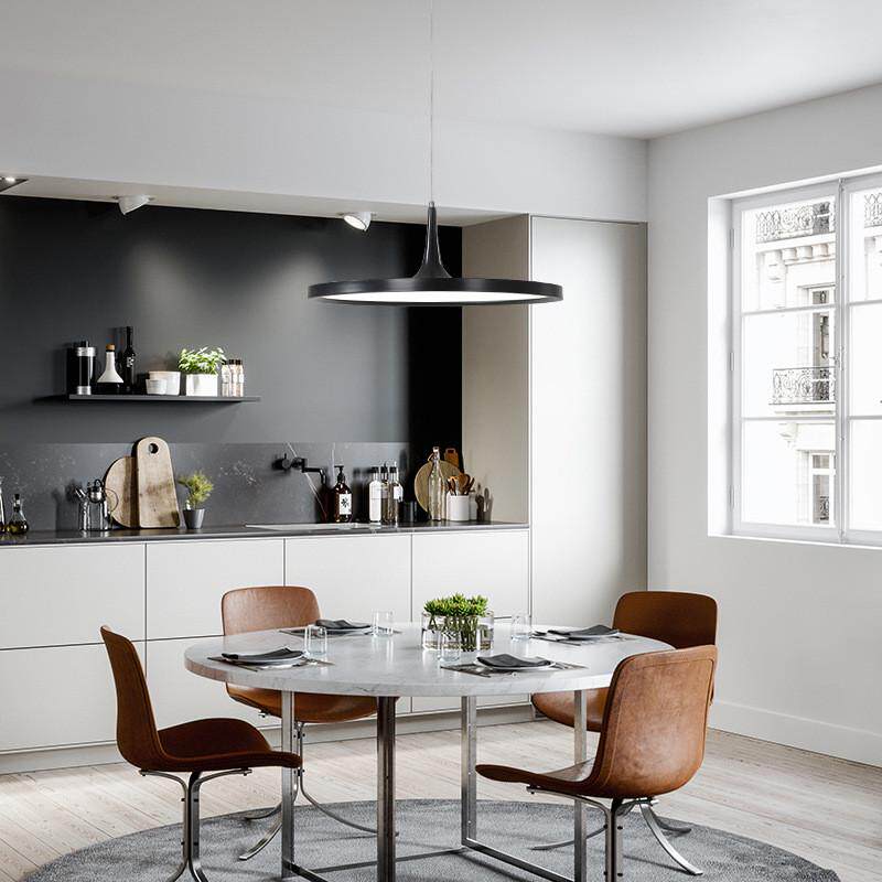 餐厅吊灯led简约现代时尚创意个性黑白吧台饭厅单头北欧客厅灯具