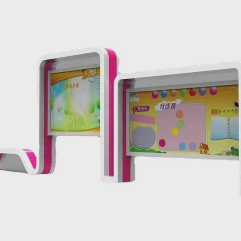 标识标牌学校户外文化长廊不锈钢管宣传栏立式广告栏厂家直供定制