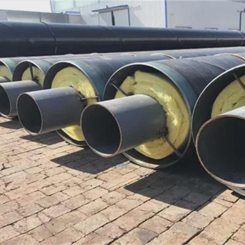 预制直埋钢套直缝保温钢管硅酸铝岩棉耐高温无缝钢蒸汽保温钢管