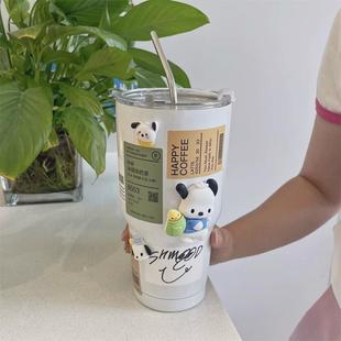 冰霸杯车载便携咖啡杯保冷杯子保温杯两用夏季通用不锈钢吸管杯