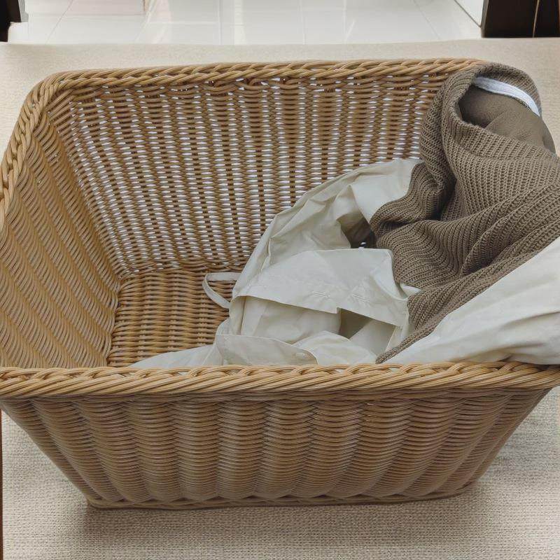 仿藤编收纳筐酒店民宿脏衣篮圆形收纳桶手提换洗衣物收纳大号箱子,收纳整理,脏衣篮,淘宝优惠券,粉丝福利购,淘宝优惠卷