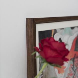 7wlo黑胡桃g1手工字画装裱画框外框裱框实木大相框尺寸拼图挂墙